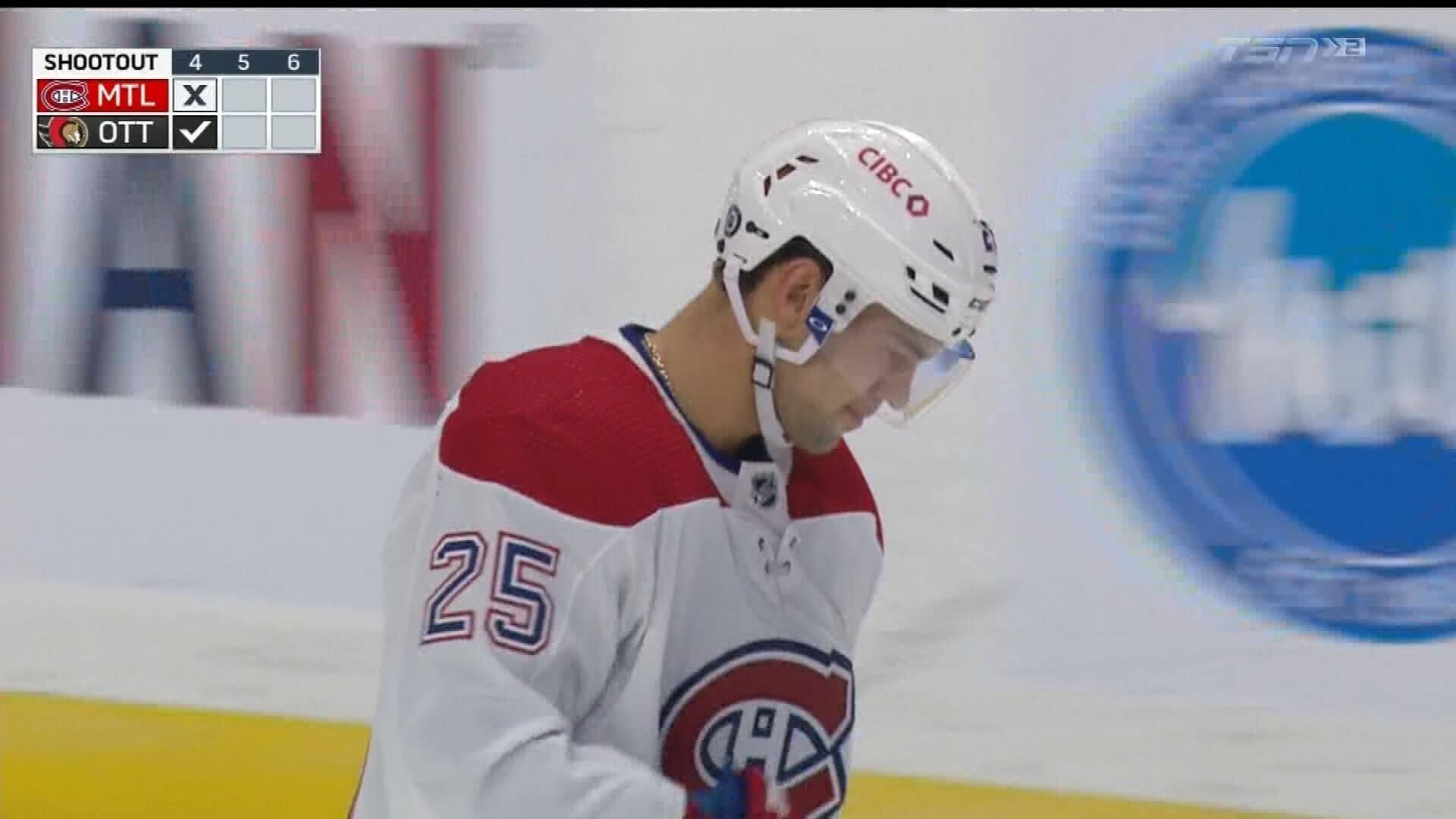 Le Canadien rudoy&eacute; par les S&eacute;nateurs