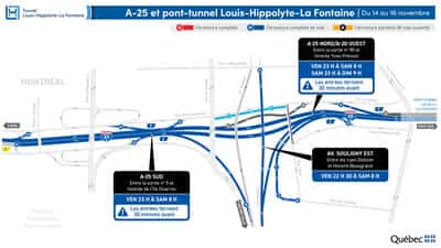 Le tunnel La Fontaine fermé de nuit durant la fin de la semaine