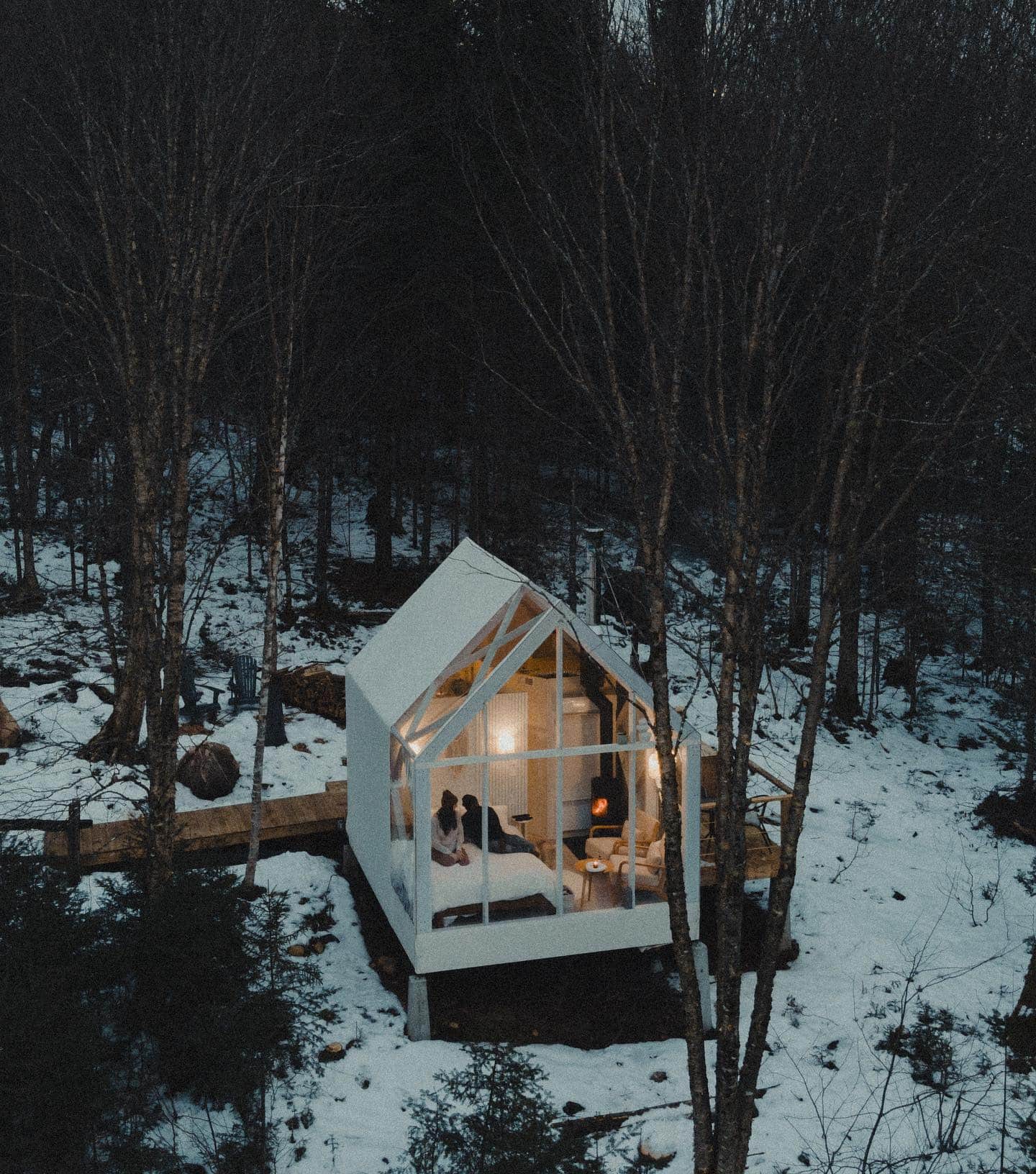 Mini-chalets L&ugrave;na: des cocons pour deux pr&egrave;s de Qu&eacute;bec