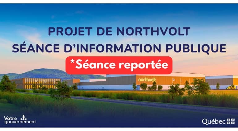 Northvolt: Qu&eacute;bec reporte ses s&eacute;ances d&rsquo;information avec les citoyens