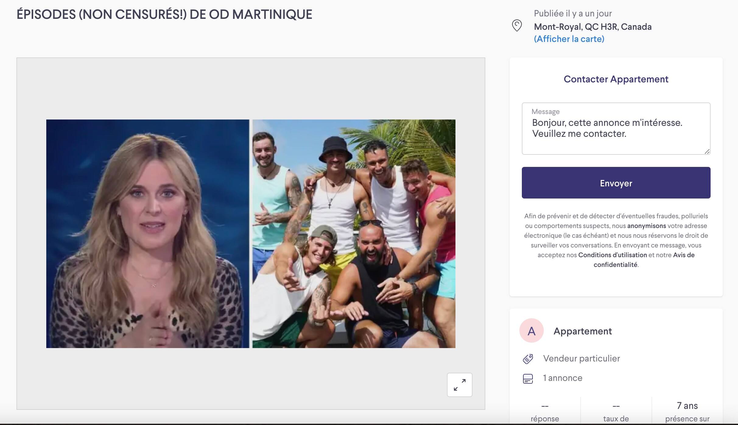 Les épisodes supprimés d’OD Martinique en vente sur Kijiji Le Sac de