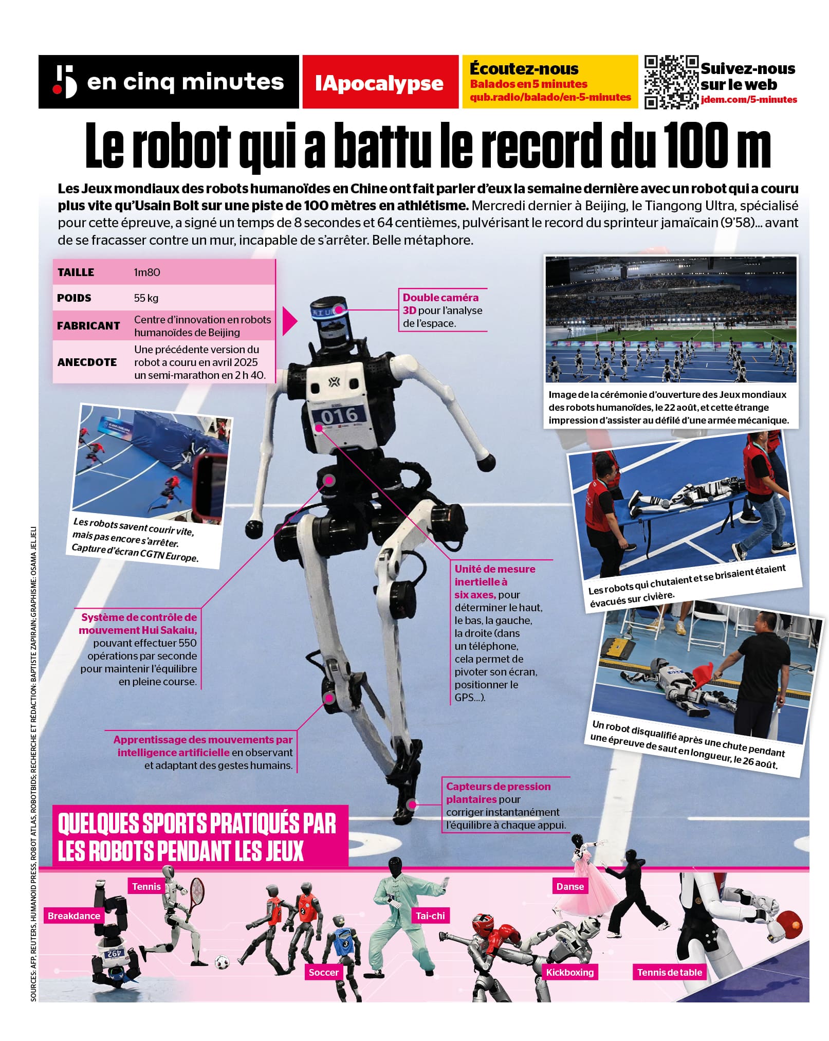 INFOGRAPHIE | Le robot qui a pulvérisé le record du 100 m d'Usain Bolt