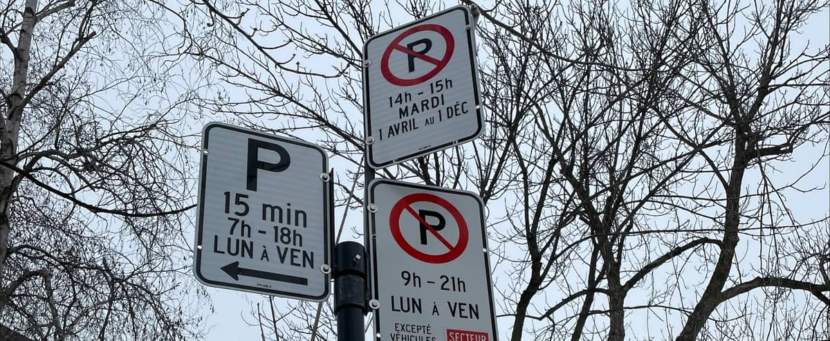 Parking in Montreal: There are a lot of contradictory signs