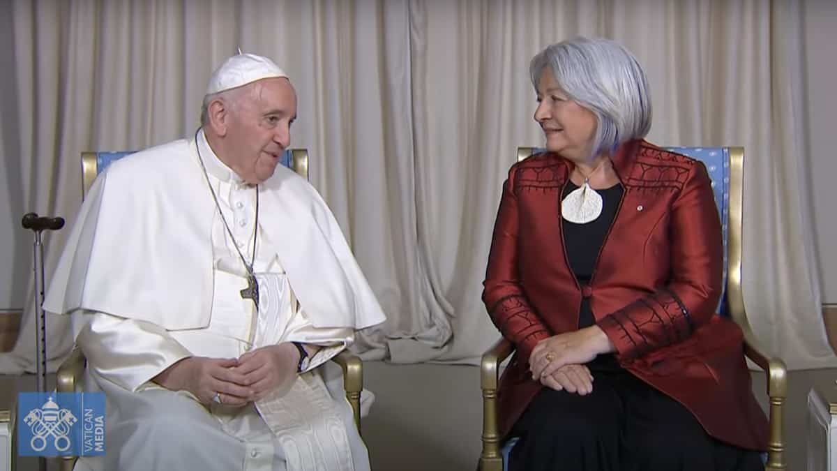 La gouverneure générale confie au pape qu'elle est «en train d’apprendre le français»