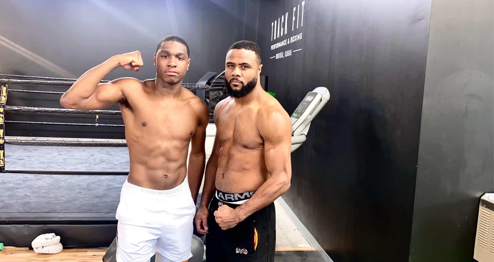 El boxeador quebequense Brandon Poulard, con Jean Pascal.