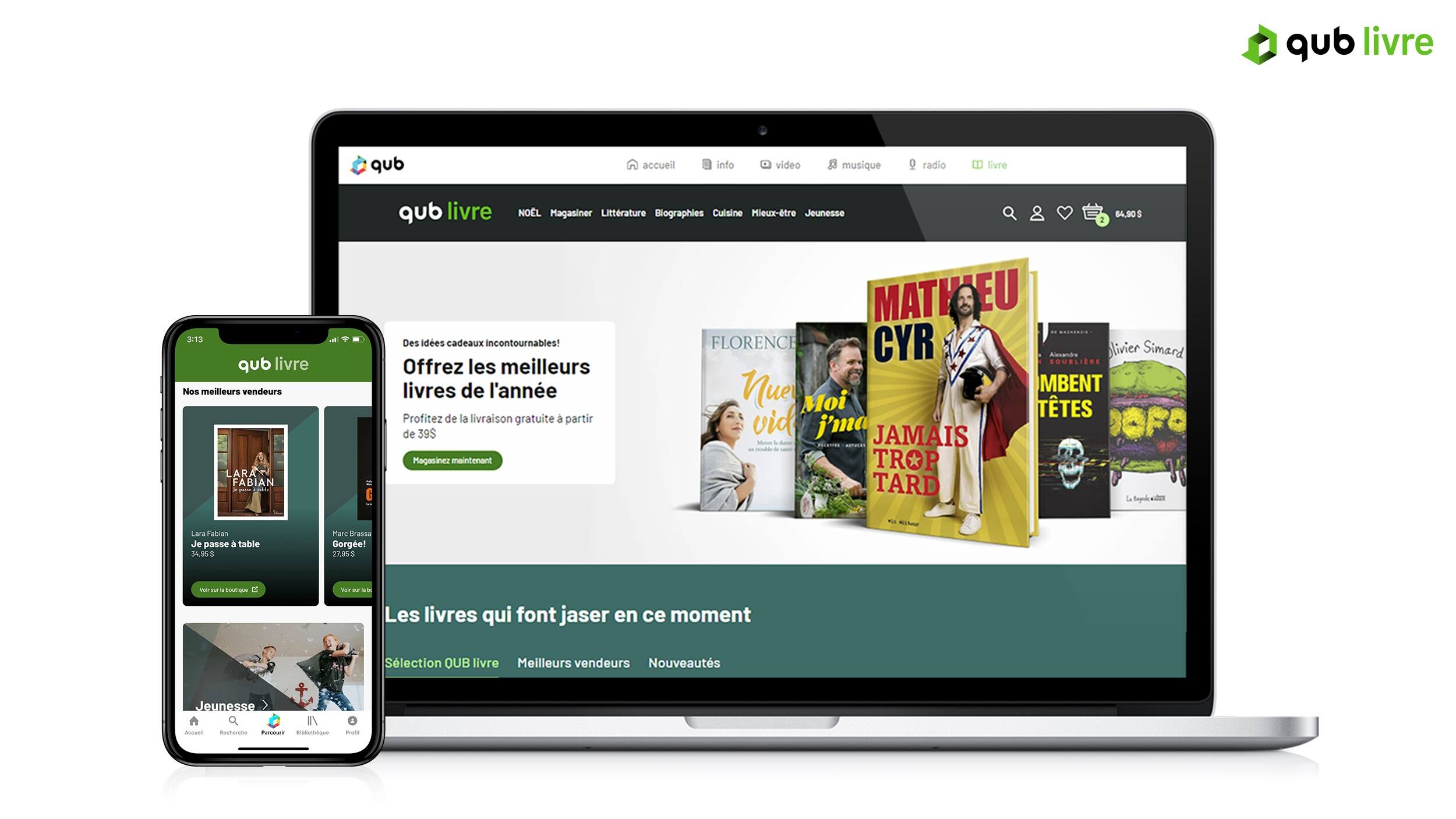 L&rsquo;application QUB ajoute la fonction QUB livre