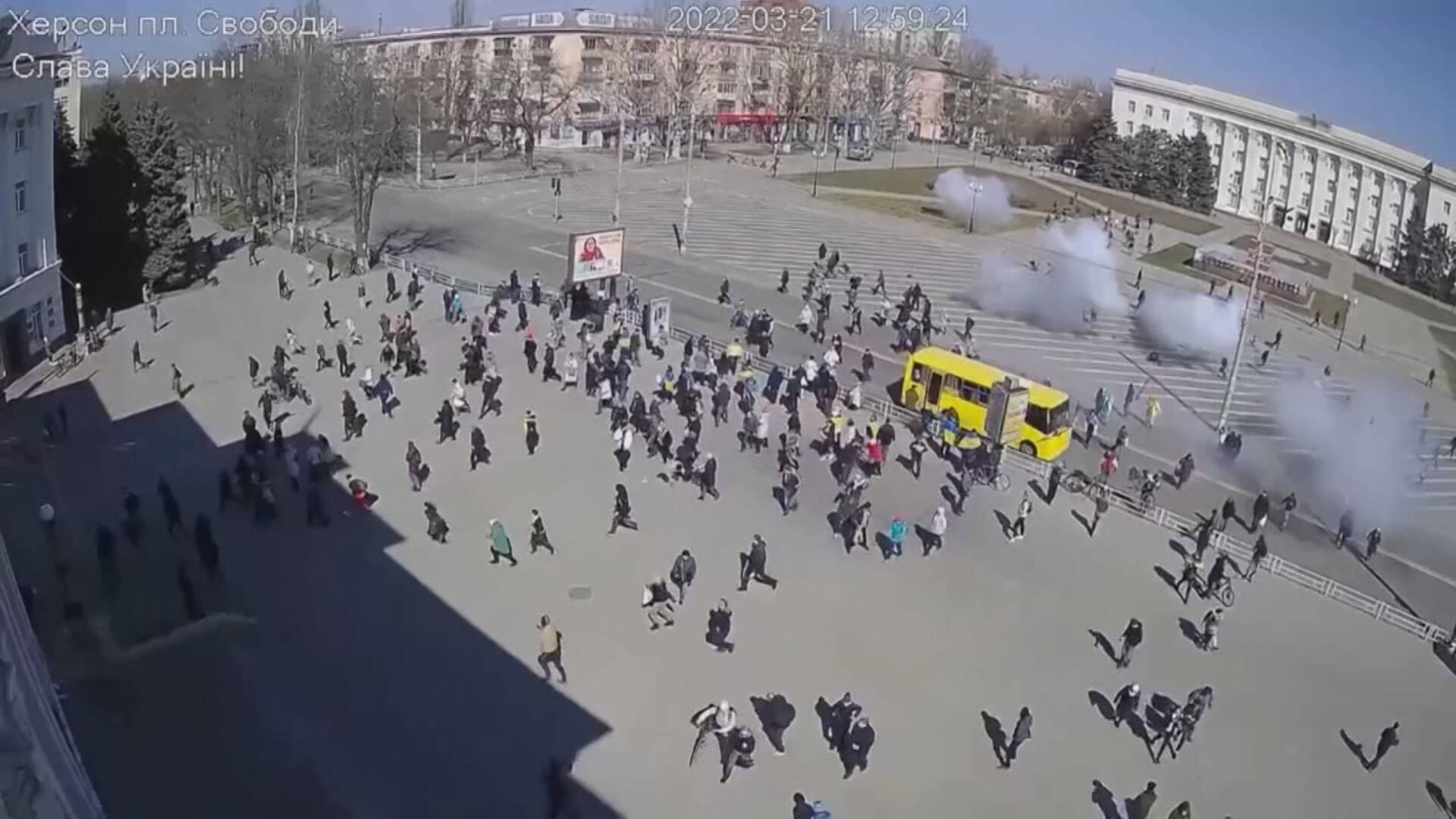 Une manifestation dispers&eacute;e par des tirs &agrave; Kherson