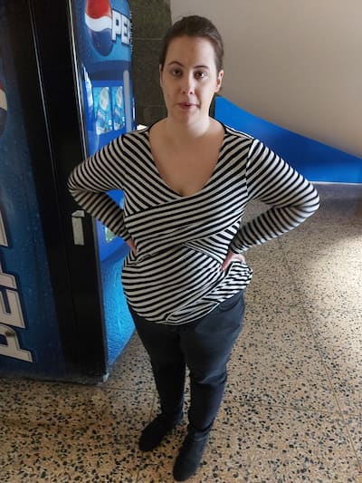 At left, the real Megan Lalonde from Drummondville. On the right, his fake identity that he used online to offer bogus lawyer services.