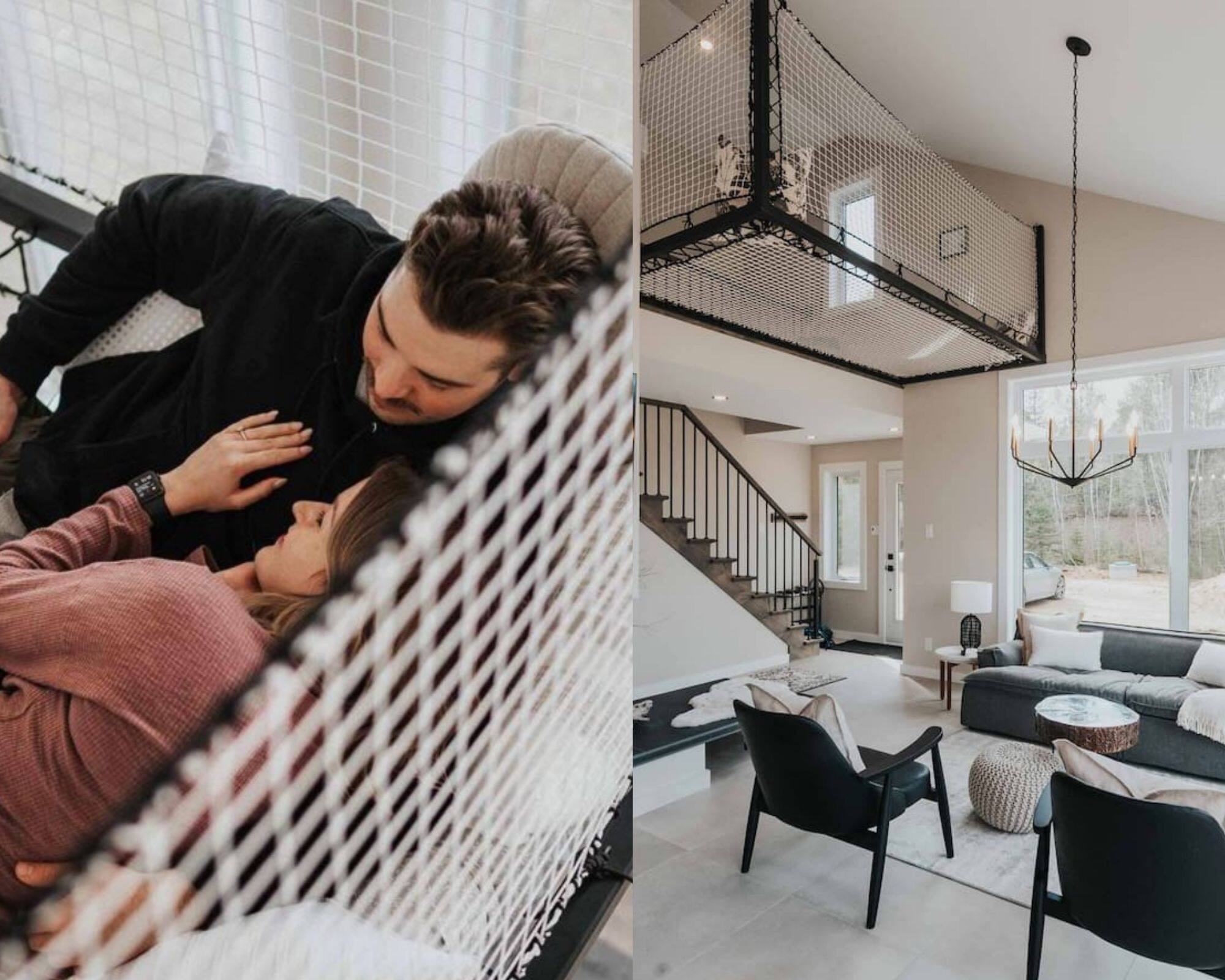 Un chalet à louer avec une mezzanine en filet