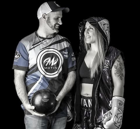 Vanessa with her boyfriend Jeff Dufour...passionate about bowling.