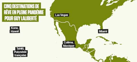 The billionaire from Quebec did not prevent the pandemic from flying to Miami in Florida; Las Vegas, Nevada; Kona, a resort town on the island of Hawaii; Tahiti in French Polynesia and the city of Colima in Mexico.