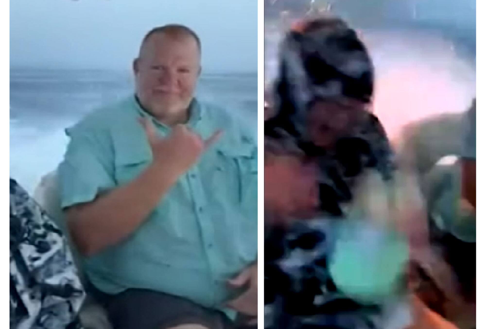 EN VID&Eacute;O | Coinc&eacute;s en mer apr&egrave;s un &eacute;clair sur leur bateau