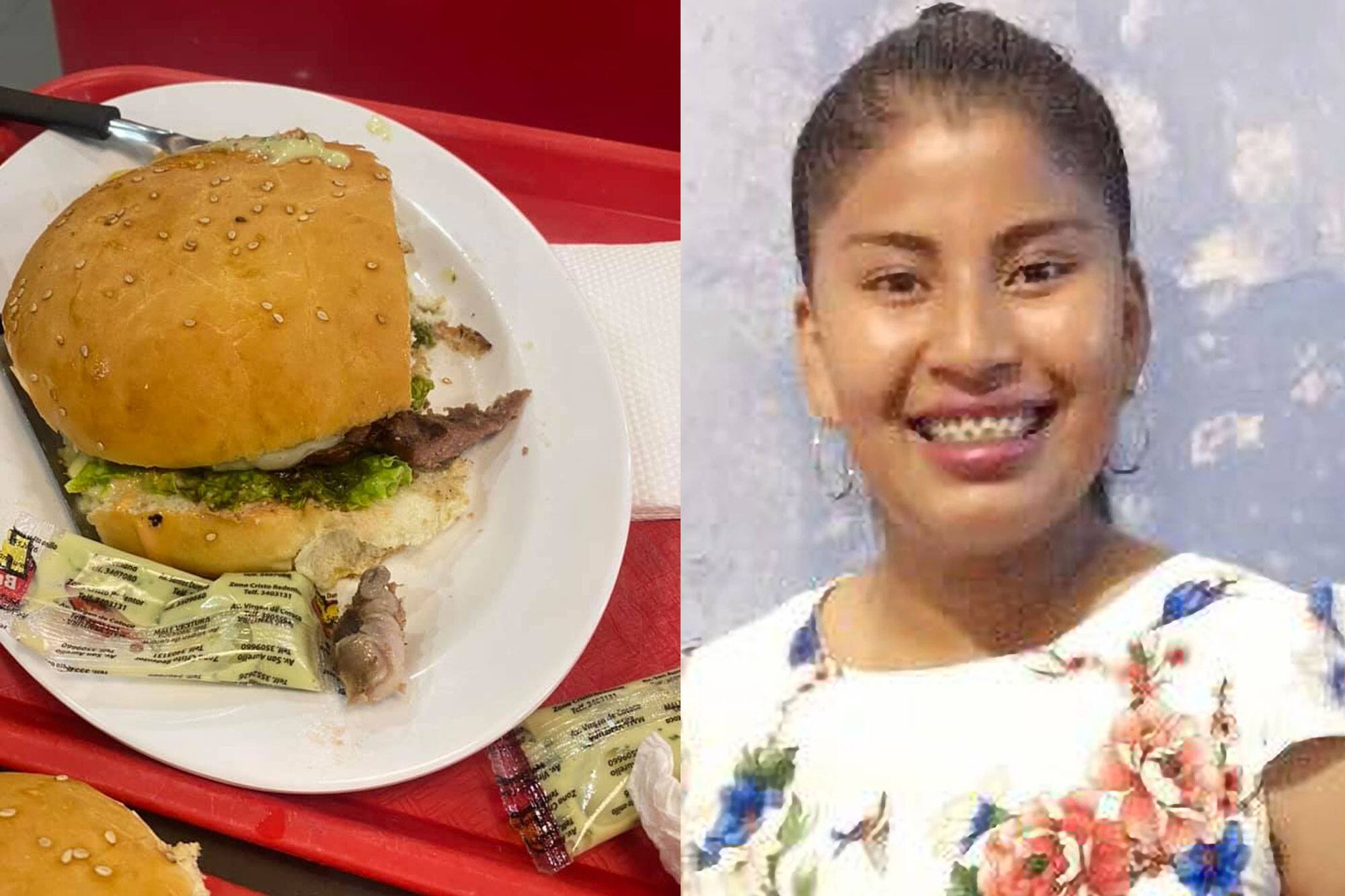 Elle croque un doigt humain cach&eacute; dans un hamburger