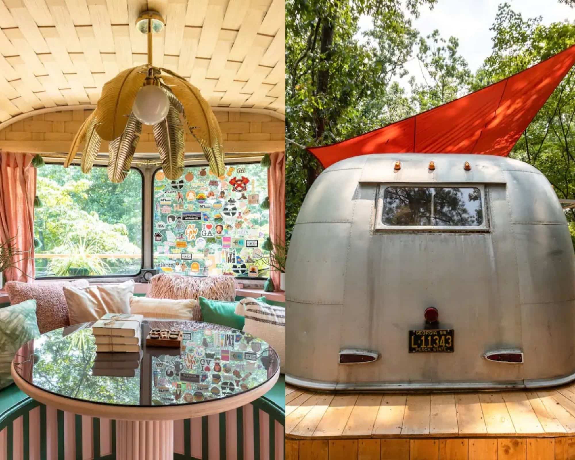 Un Airstream transformé en cabane dans les arbres 