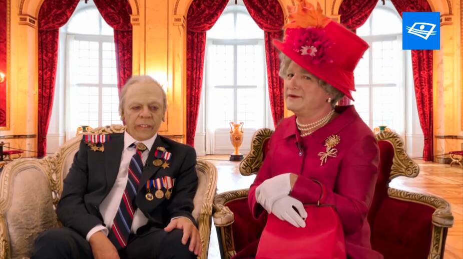 Image principale de l'article Bruno Blanchet et Marc Labrèche imitent la reine
