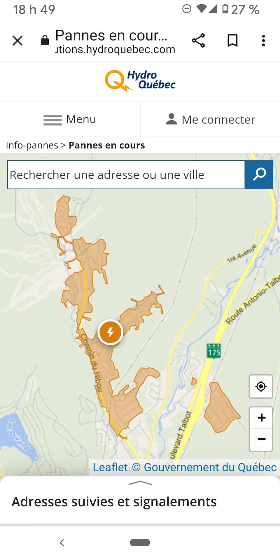 Hydro Quebec Problems Map Hydro-Québec: encore une panne électrique à Stoneham | JDQ