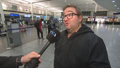 Eric Boissonneault, vice-president of the Quebec Association of Travel Agents, was interviewed by TVA Nouvelles at Montréal-Trudeau International Airport on Wednesday, October 29, 2025.