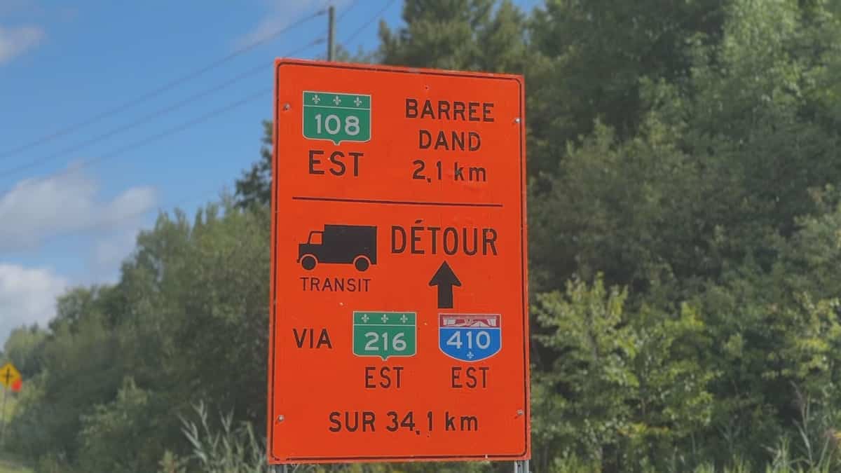 Estrie: des erreurs de français sur des panneaux du MTQ