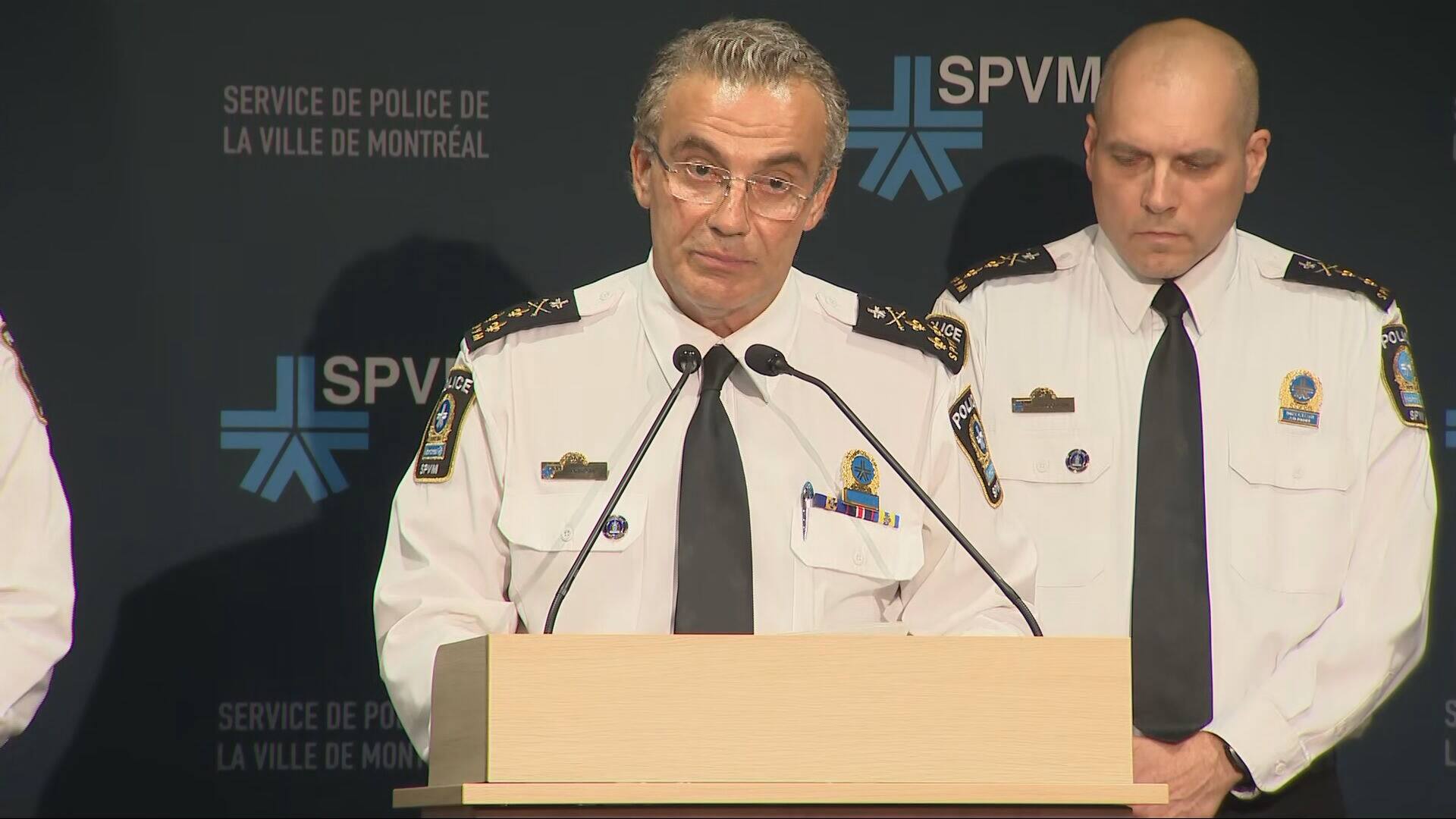 Le directeur du SPVM, Fady Dagher, lors d'un point de presse au QG à Montréal, le 12 juin 2026.
