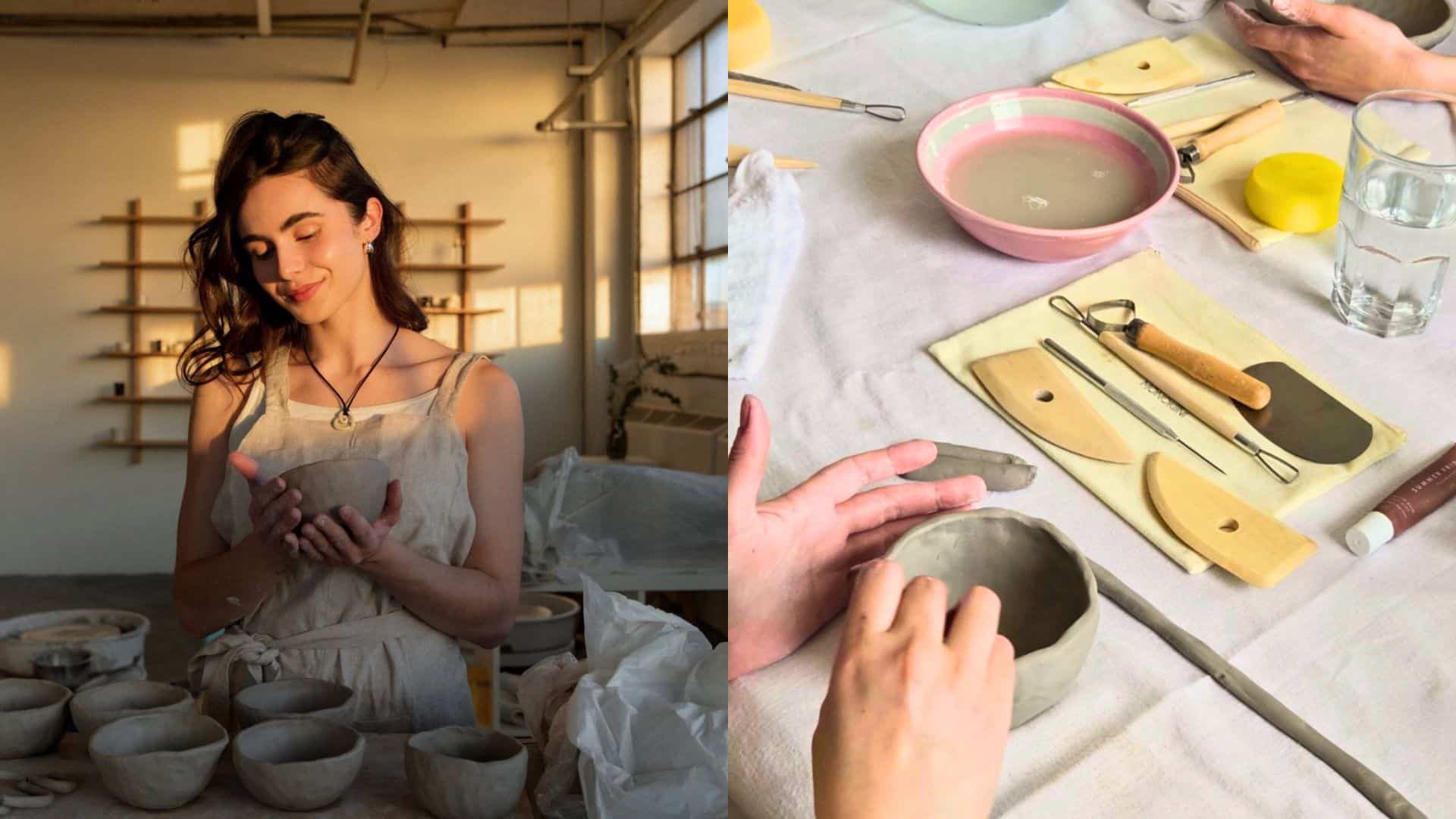 Un atelier de poterie au studio Monokiini