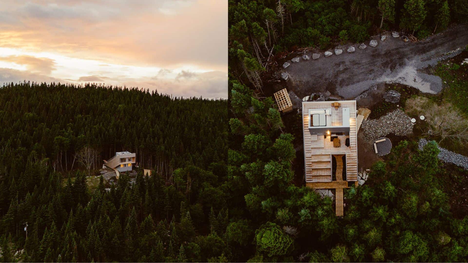 Un chalet avec spa sur le toit près de Québec