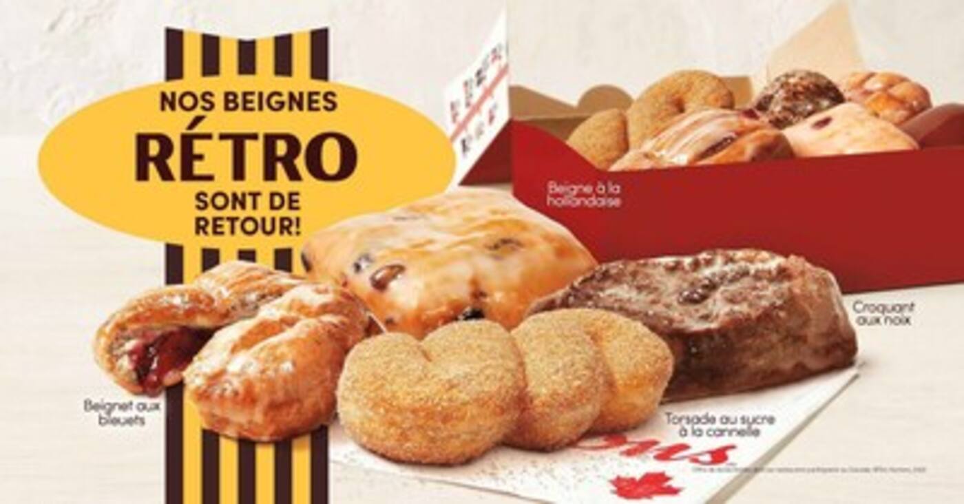 Tim Beigne Roussette Tim Hortons fait revivre quatre beignes «rétro» pour ses 60 ans | JDM