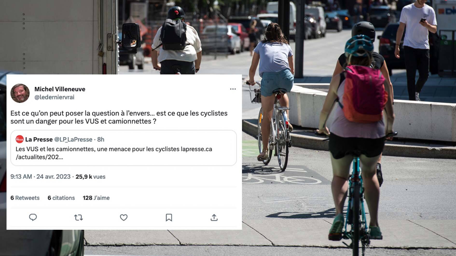 Les cyclistes, dangereux pour les VUS? Un ex-journaliste sportif se ...