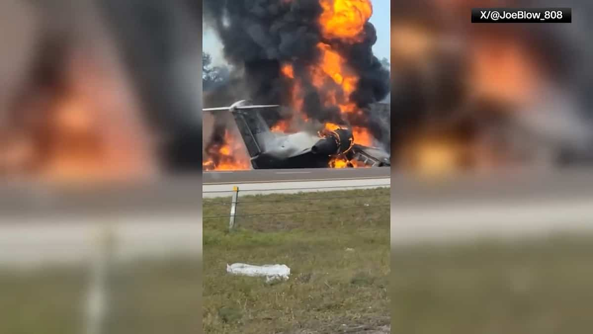 Video |  Two people were killed in a Bombardier plane crash in Florida