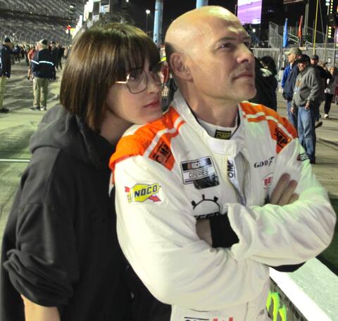 Jacques Villeneuve with his wife, Mara Julia.