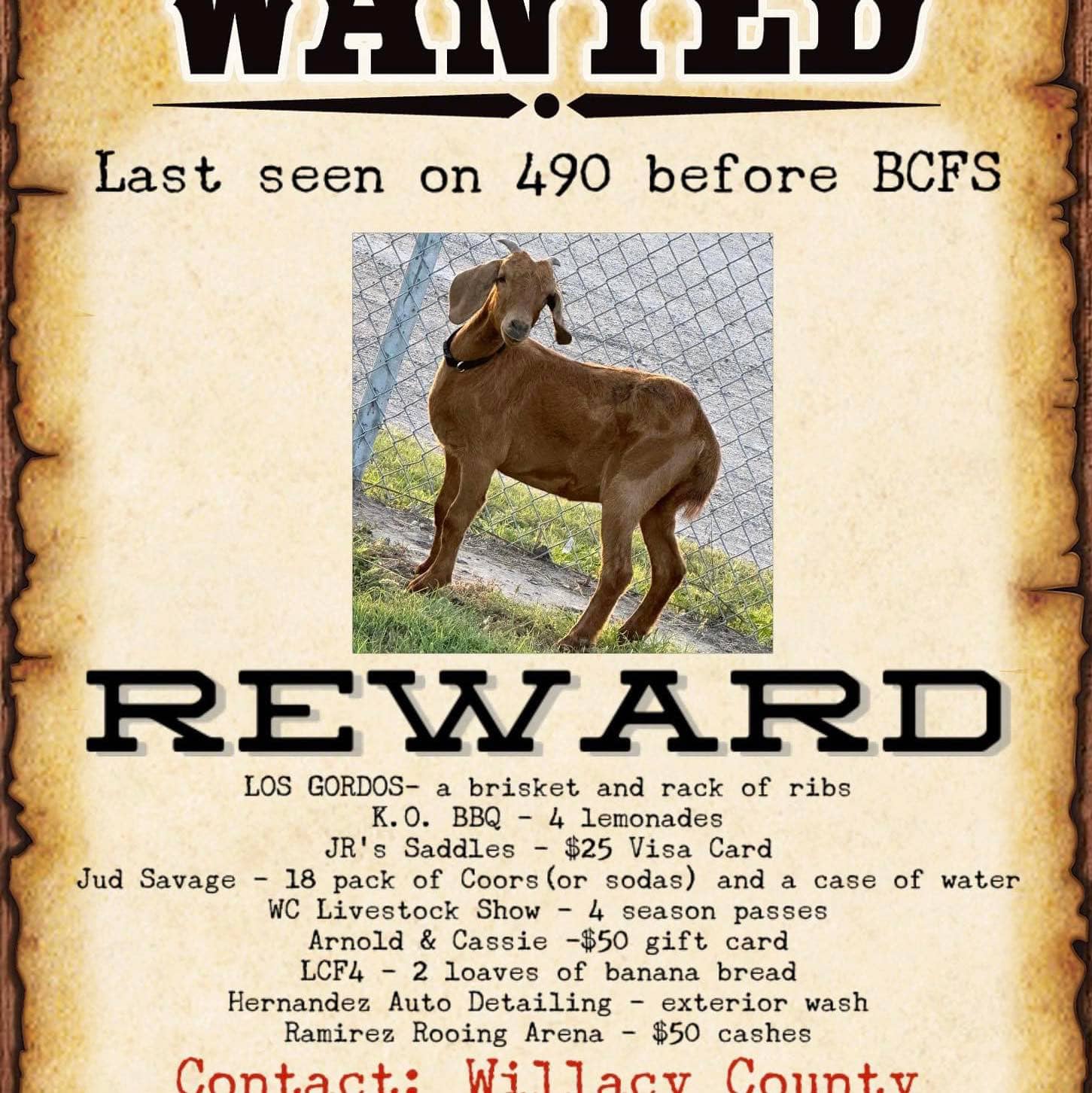 Over ,000 to find a goat in Texas