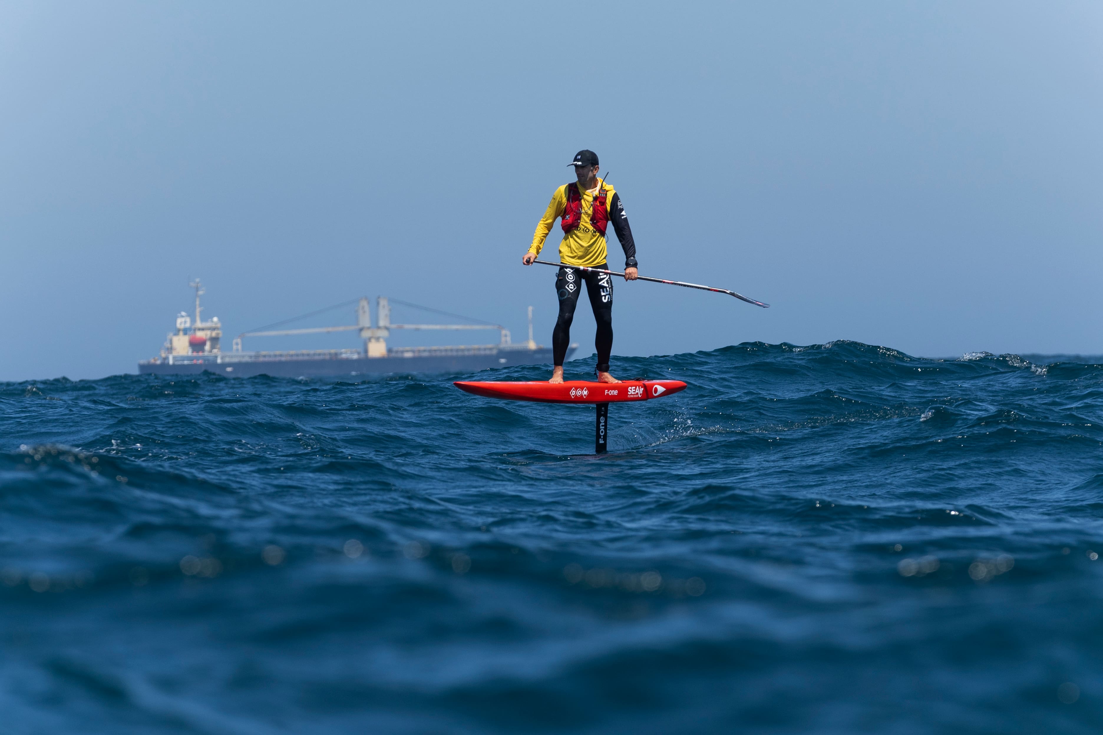 Erwan Jauffroy during his crossing of the Channel