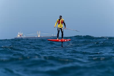 Erwan Jauffroy during his crossing of the Channel
