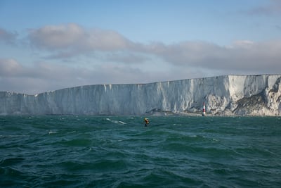 Erwan Jauffroy during his crossing of the Channel