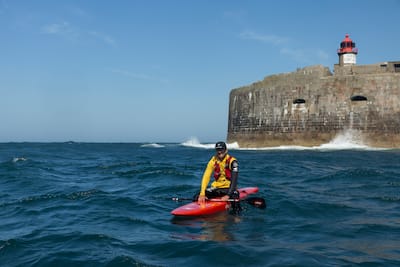 Erwan Jauffroy during his crossing of the Channel