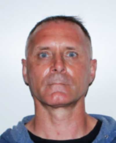 Réal Chayer au moment de sa première arrestation par la Sûreté du Québec, en mai 2023.