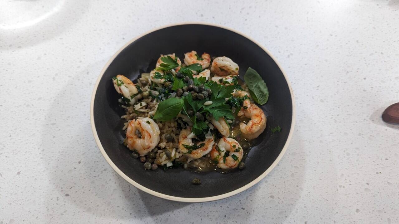 Crevettes sautées à la bourguignonne 