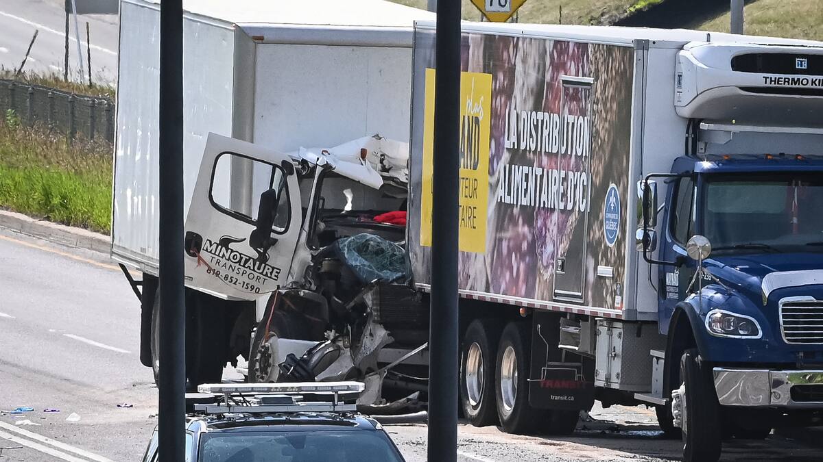 Grave accident à Anjou: le chauffeur d’un camion se serait endormi au volant