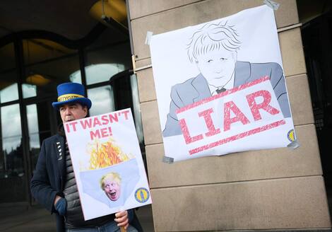 Demostración política británica Johnson Demostración política británica Johnson