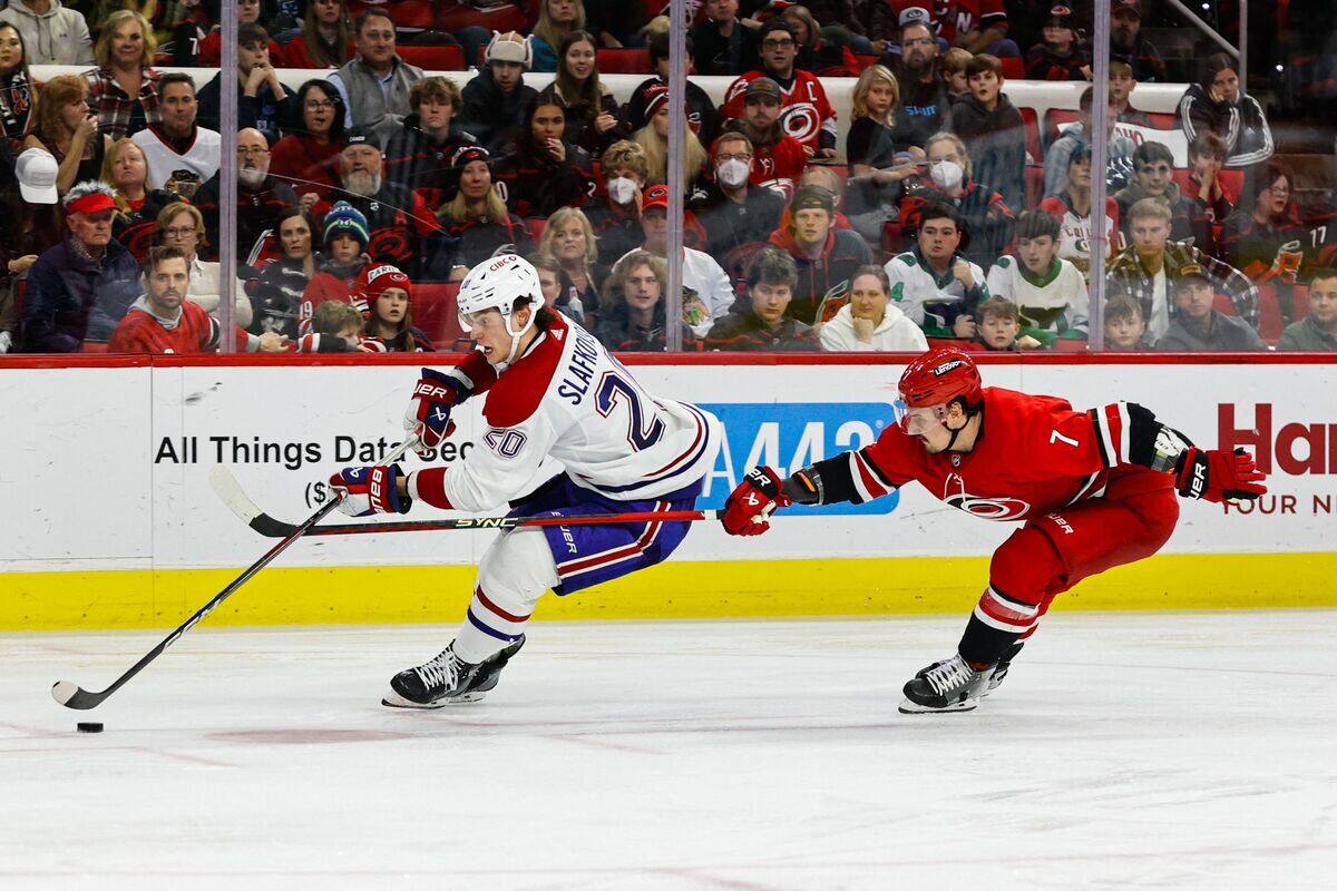&laquo;Les arbitres m&rsquo;ont dit qu&rsquo;il m&rsquo;avait frapp&eacute; dans la poitrine&raquo; &ndash; Juraj Slafkovsky