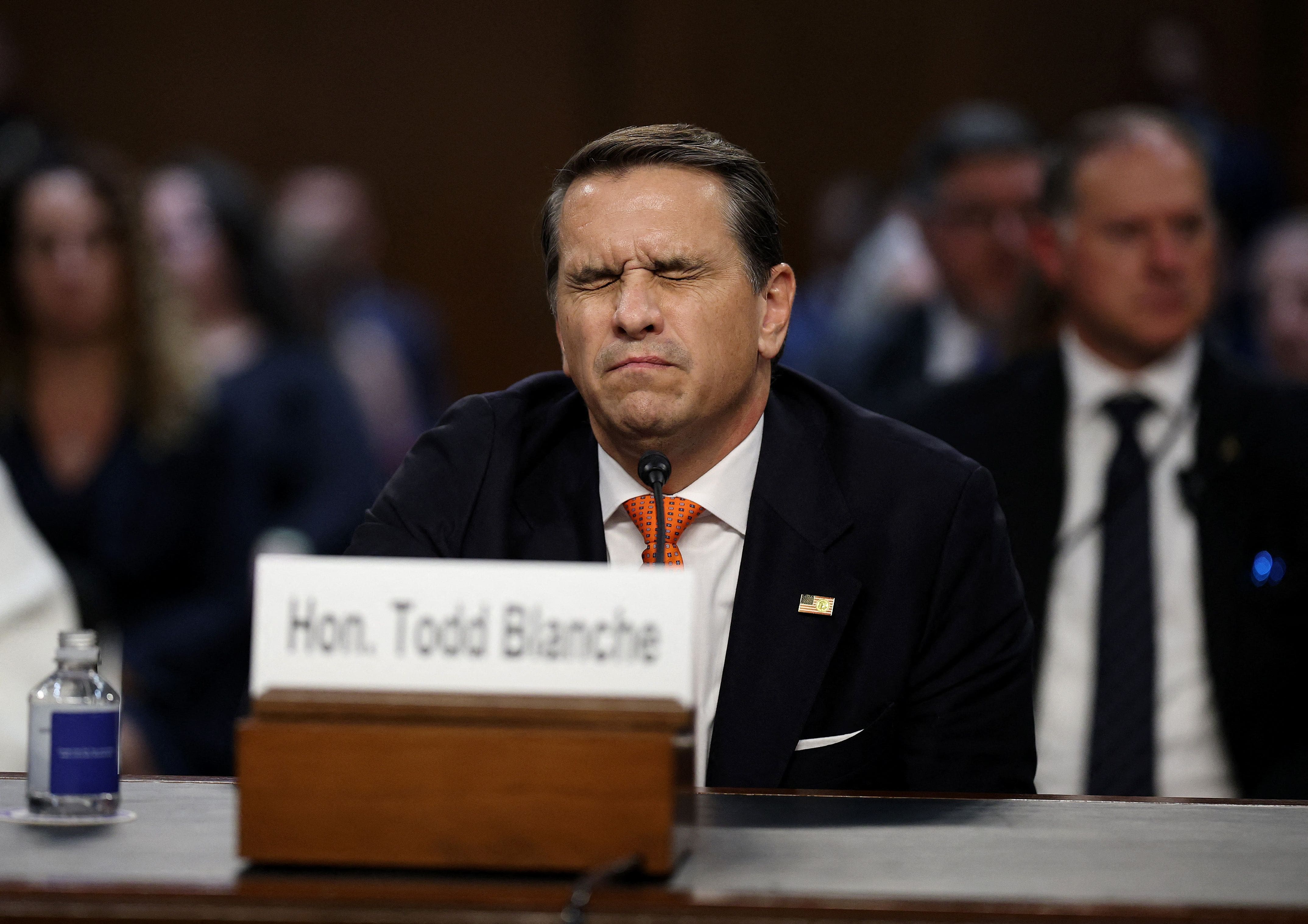 Trump’s chosen Justice Minister, Todd Blanche, faces the Senate