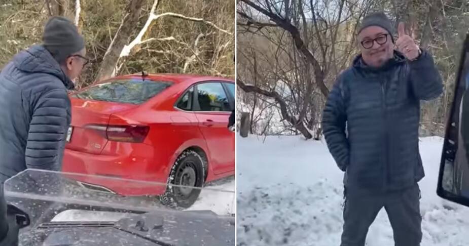 Image principale de l'article Il est resté pris dans un banc de neige