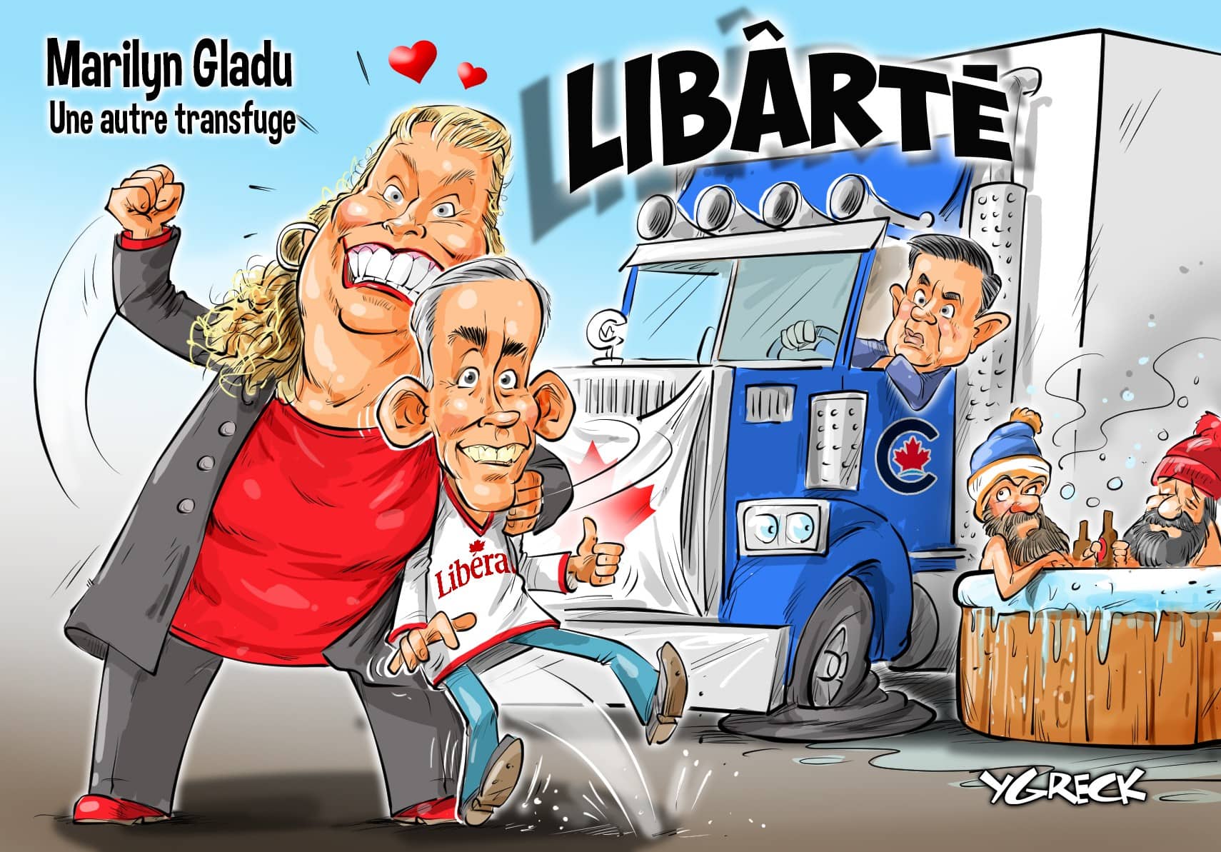 La caricature d’Ygreck en vidéo: Marilyn Gladu, nouvelle transfuge vers le PLC