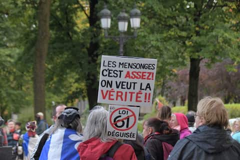 A hundred anti-mask demonstrators in front of the National Assembly