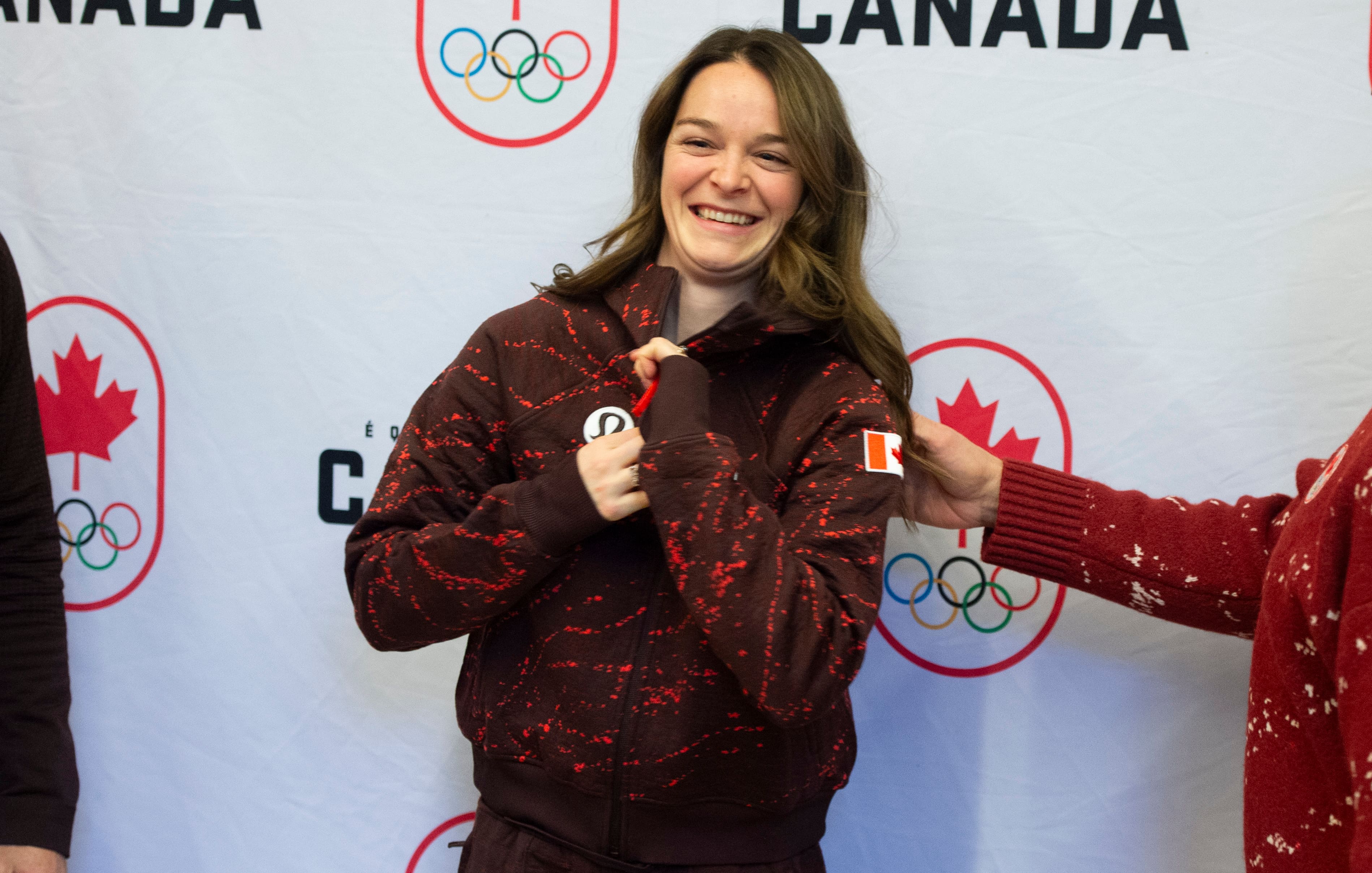 Kim Boutin. Atletas olímpicos de patinagem de vitesse na pista da equipe do Canadá. Montreal, 17 de dezembro de 2025. PIERRE-PAUL POULIN/LE JOURNAL DE MONTRÉAL/AGENCE QMI