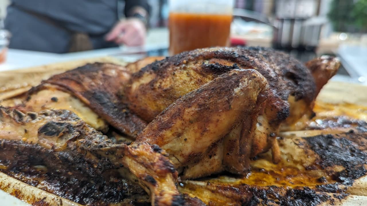 Poulet en crapaudine, façon BBQ 