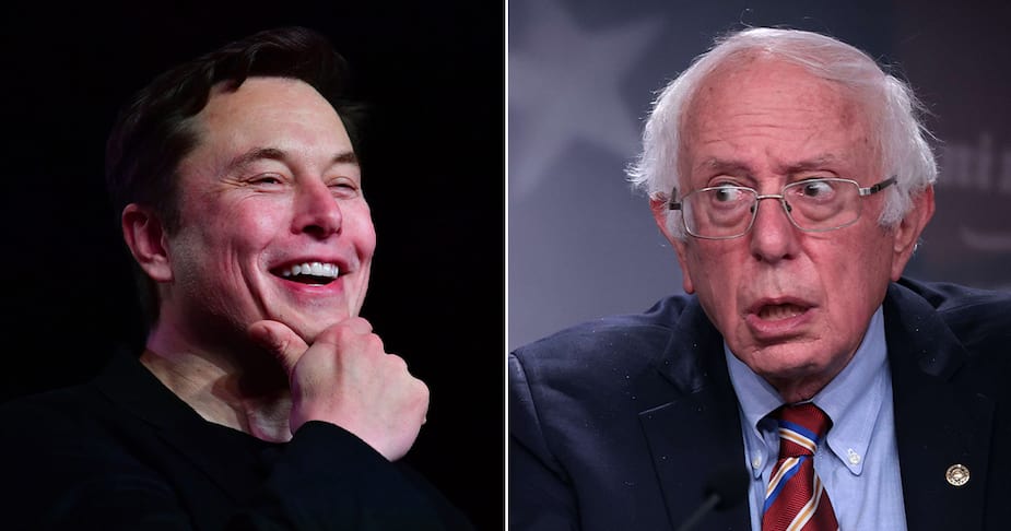 Image principale de l'article Elon Musk s'amuse à ridiculiser Bernie Sanders