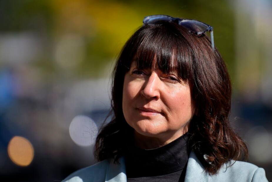 Nathalie Normandeau en point de presse au palais de justice de Quebec, suite a la décision du juge André Perreault prononcant l’arrêt des procédures et de les libérer de tous les chefs d’accusation contre tous les accuses, vendredi le 25 septembre, 2020. DIDIER DEBUSSCHERE/JOURNAL DE QUEBEC