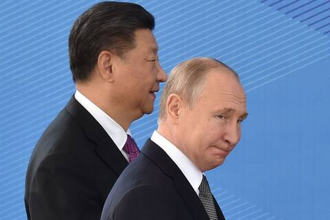 Xi Jinping et Vladimir Poutine.