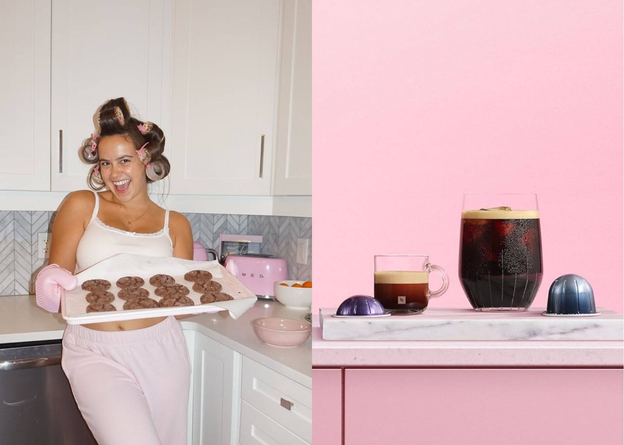 Une machine à café rose à 45% de rabais