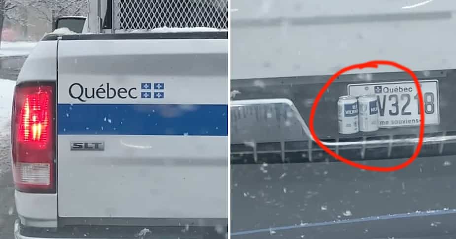 Image principale de l'article 2 canettes de bières aperçues sur une camionnette